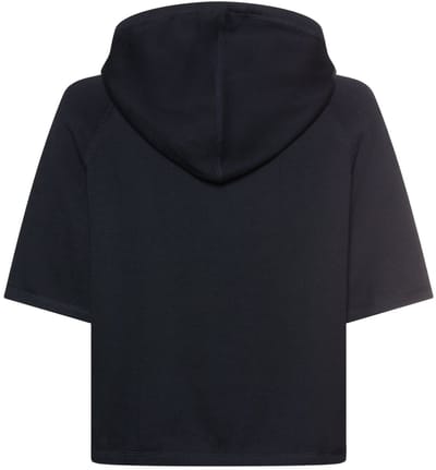 camel active Gebreide trui met korte mouwen en capuchon - Maat womenswear-S - Donkerblauw