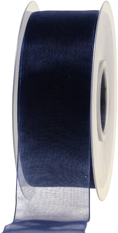 Organza lint cadeaulint donkerblauw lint blauw zelfkant 40mm 50m