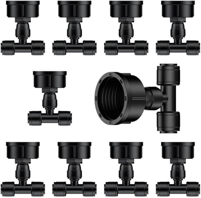 Inovra - Pawfly Druppelirrigatie-kraanadapter, connectoren voor 20 mm op 6 mm waterkraan op 6 mm slang, push-to-fit tuinslangadapter, druppelvrije irrigatieaansluitingen