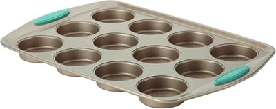 Muffin Bakvorm - Cupcake Pan - Zelf Bakken - 12 Kopjes Anti-aanbak - Medium - Blauwe Handvatten