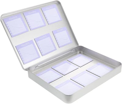 Wimper opbergdoos - Wimper houder - Wimpers organiseren - Met magnetisch vel - 23 x 18.5 cm - Zilver