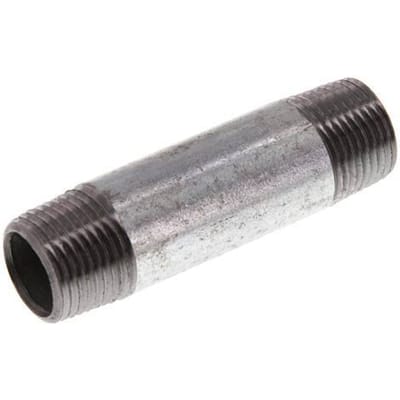R 3/8'' Verzinkt Stalen Dubbele Pijpnippel 50 Bar DIN 2982 - 60mm [2 Stuks]