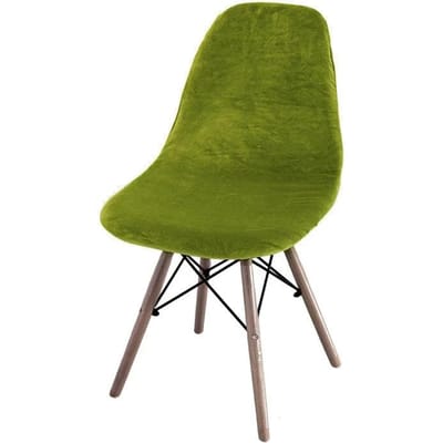 Fluwelen Stoelhoes Zilvervos Fluweel Eetkamerstoelhoes Zonder Armleuningen Effen Kleur Shell Huis Eames Geschikte Stoelhoes 1 Piece