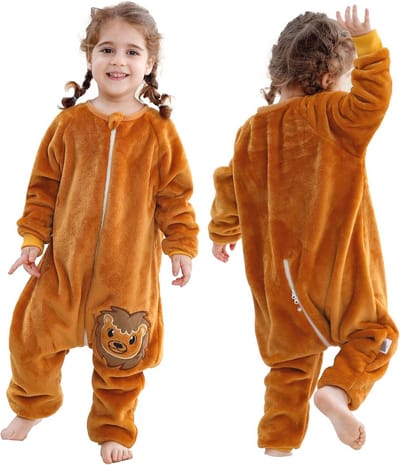 Flanellen Slaapzak Met Voeten voor Kinderen – 2.5 Tog Winter Pyjama's voor Baby's en Peuters