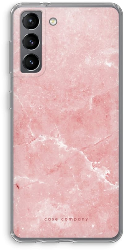 Case Company® - Hoesje geschikt voor Samsung Galaxy S21 hoesje - Roze marmer - Soft Cover Telefoonhoesje - Bescherming aan alle Kanten en Schermrand