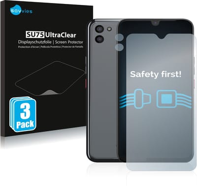Savvies - Screenprotector voor Gigaset GS5 (Voor+Camera) - Folie Beschermfolie transparant 6 Stuks