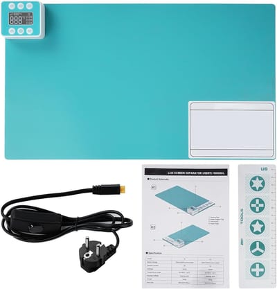 Verwarmingsplaat voor Smartphones en Tablets, Reparatieplaat 25-130°C met EU Stroomkabel (38 x 22 x 3.5 cm) voor Efficiënte Herstelwerkzaamheden