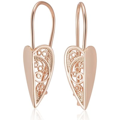Boucles d'oreilles longues inhabituelles en or rose, géométriques, fleur creuse, grandes pendantes pour femmes, bijoux de mode quotidiens, cadeau beige