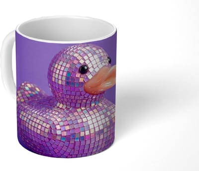 Mok - Koffiemok - Disco - Eend - Paars - Mokken - 350 ML - Beker - Koffiemokken - Theemok