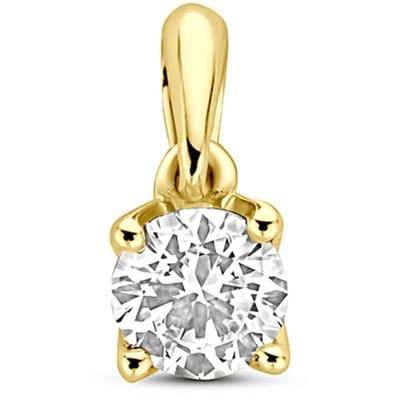 14K geelgouden hanger lab grown diamant 0.25ct h si 9,5 mm - 4033685