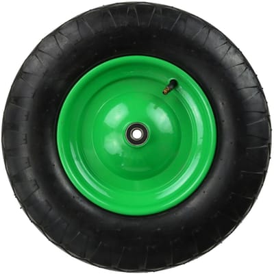 GEKO Rubberwiel - 4.00-8 - Groene Velg - 4 Lagen - Voor Kruiwagens