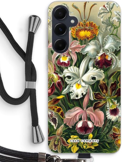 Case Company® - Hoesje met koord geschikt voor Samsung Galaxy A55 hoesje met Koord - Haeckel Orchidae - Telefoonhoesje met Zwart Koord - Bescherming aan alle Kanten en Over de Schermrand