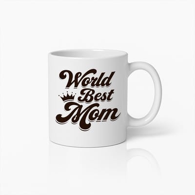 World’s Best Mom Koffiemok - Origineel Cadeau voor Moederdag - Keramiek - Wit