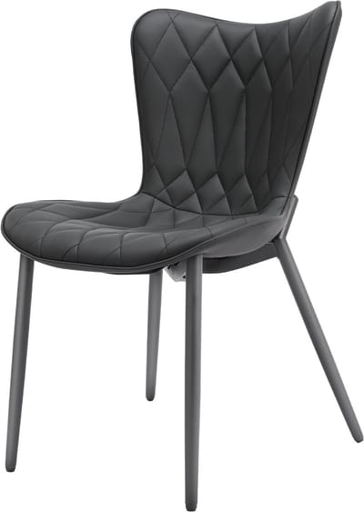 HomeMiYN Barkruk Set van 2 – Zwarte Kunstleer met Diamantstiksel – Comfortabele Hoge Stoelen met Rugleuning – Stevig Frame – 150kg Draagvermogen