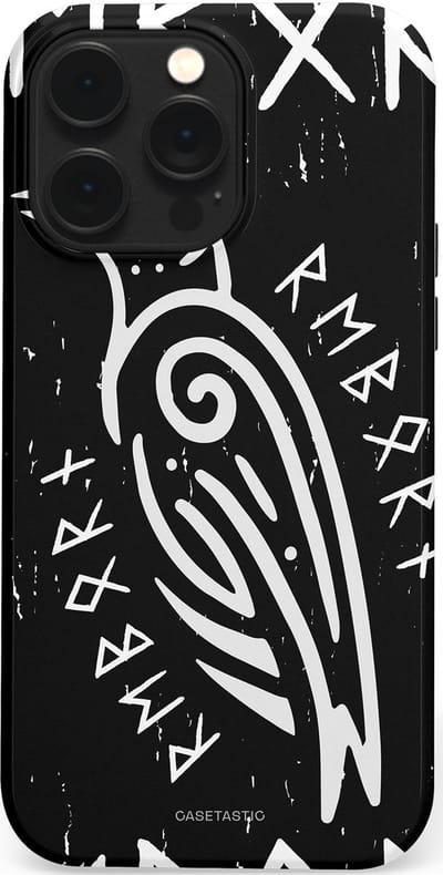 Casetastic Hoesje Geschikt voor Apple iPhone 14 Pro Max Magsafe - Stijlvolle Beschermende Duo-layer Case - Runische Symboliek