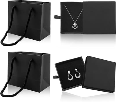 Set van 2 Kleine Sieraden Geschenkdozen met 2 Cadeautassen - Perfect voor Kettingen, Oorbellen en Armbanden