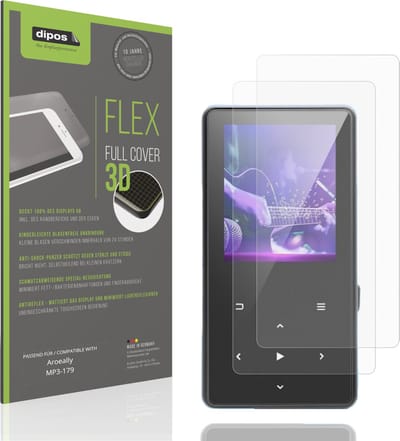 dipos FLEX – 2x Matte Screenprotector geschikt voor Aroeally MP3-179 | Volledige Schermbescherming | Case-Friendly
