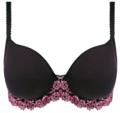 Wacoal Embrace lace Beha Kleur Zwart met paarse borduursel Maat 70F