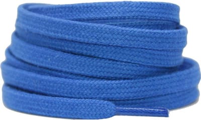 Platte katoenen veters 6mm Kobaltblauw 120cm - sneakers