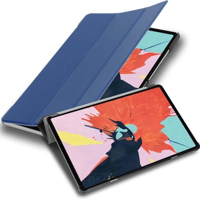 Cadorabo Tablet Hoesje geschikt voor Apple iPad PRO 11 2020 (11 Zoll) in JERSEY DONKER BLAUW - Ultra dun beschermend geval met automatische Wake Up en Stand functie Book Case Cover Etui