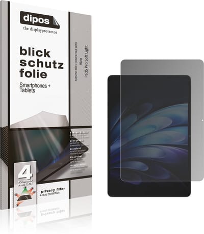 dipos – Matte Privacy Screenprotector geschikt voor Vivo Pad5 Pro Soft Light | Anti-Spy Beschermfolie