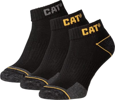CAT Enkelsokken Heren Work Sneakers 3-paar Korte Werksokken Zwart - Maat 47-50