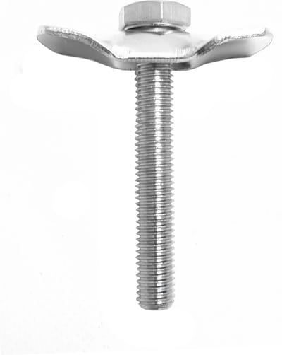 Falkx Plaat en lange bout voor fietsstandaard - 55x25x2 mm plaat - 70 mm bout - M10 maat