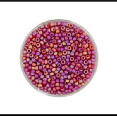 9660-304 Jap. Miyukirocailles - 2,2mm - transp.mat siam rainbow - 10 gram