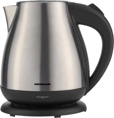 Heinner Elektrische Waterkoker – 1,7 Liter – 1850-2200 W – 360° Draaibare Voet – Automatische Uitschakeling – Waterniveau-indicator – Uitneembaar Kalkfilter – RVS