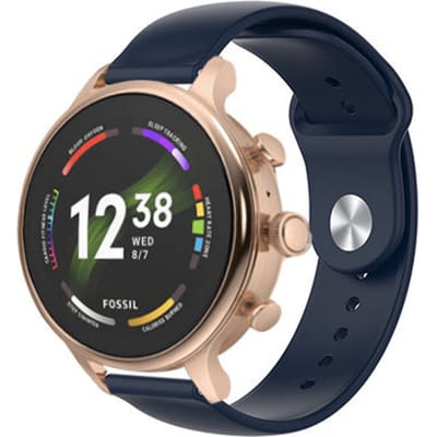 Fossil Gen 6 (42mm)  sport band donkerblauw