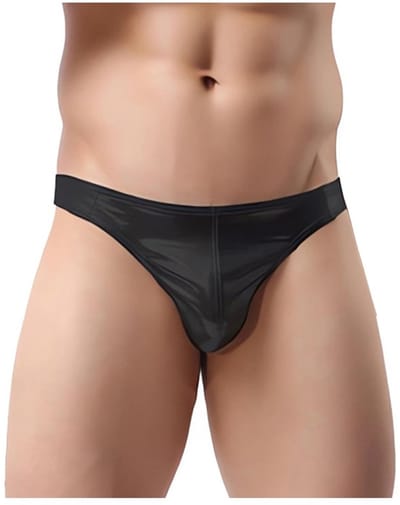 Dailygoods- Heren Tanga Glanzend - T-back String - Sexy Metallic - Lage Taille - Effen Patroon - Zachte Stof, Licht Rekbaar