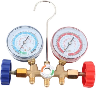 Dailygoody - AC Diagnose Manifold Gauge Set - Koelmiddel Gereedschap - Professioneel - Inclusief Slangen en Haak - Voor Auto en Huishoudelijke A/C - U