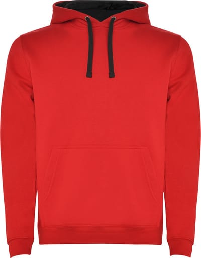 Roly Men´s Urban Hooded Sweatshirt RY1067 - Red 60/Black 02 - M