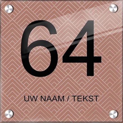 Naambordje voordeur plexiglas 20x20x0,5 cm model 1103 - Huisnummerbordje, naambordjes, naambordje huis, naamplaatjes, huisnummer bord, huisnummer bordje, originele naambordjes voordeur, huisnummerbord met naam, originele huisnummer bord