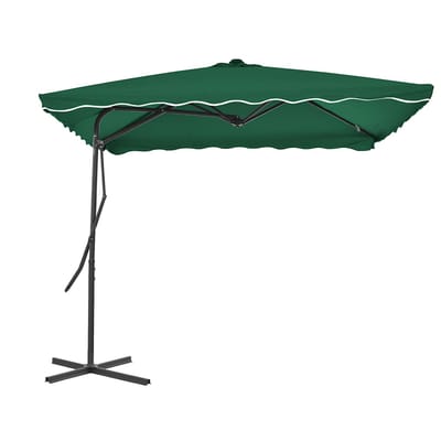 vidaXL - Parasol - met - stalen - paal - 250x250 - cm - groen