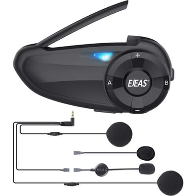 EJEAS 1PC Motorhelm Intercoms 800m BT Draadloze Headset 7-Mensen Schakelaar Intercoms Ingebouwd
