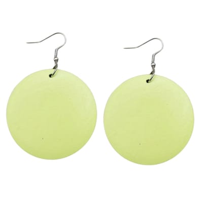 Zilver -houten -oorbellen -Romee -limoen groen- Charme Bijoux