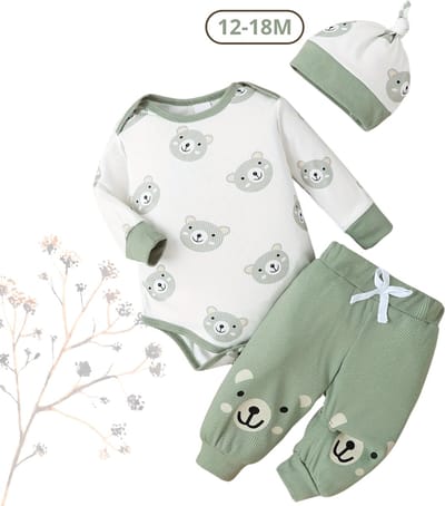 Livano Romper - Berenpakje Baby - Winterpak - Pakje - Jongen - Meisje - 12-18 Maanden - Groen