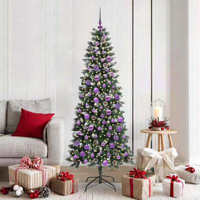 vidaXL - Kunstkerstboom - Groen - 180 - cm - PVC - en - Plastic - en - Staal