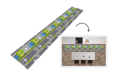 Keukenloper - Loper keuken - Design - Vliegveld - Vliegtuig - 300x50 cm - Keukenloper vinyl