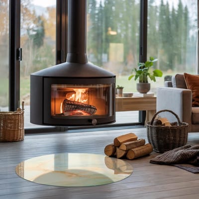 Coloray Vloerplaat Houtkachel - Onderplaat Kachel - 80 cm x 80 cm - Houtkachel Vloerplaat - Turkoois Vloerplaat Kachel - Onderplaat - Vloerplaat voor Houtkachel - Vloerplaat Open Haard - Onderplaat Voor Houtkachel