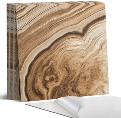 Coloray Plaktegels - Natuurlijke houtpatronen Portugese Tegels - 30 cm x 30 cm - Bruin Plaktegels - 9 stuks - Vierkant PVC Tegels - Plaktegels Keuken - Zelfklevende Vloertegels - Vinyl Tegels - Zelfklevende Tegels