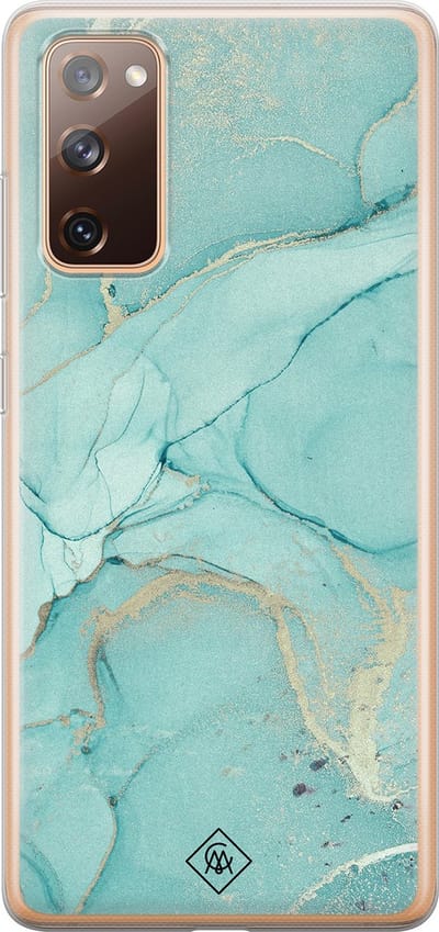 Casimoda® hoesje - Geschikt voor Samsung S20 FE - Marmer mint groen - Backcover - Siliconen/TPU - Mint