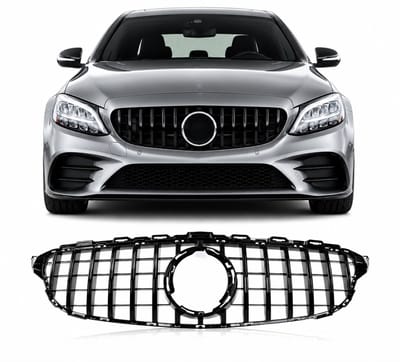 Grill Geschikt voor Mercedes C-Klasse W205 Facelift (03/2018–2021) | Glans Zwart