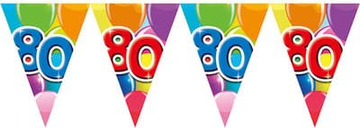Vlaggenlijn 80 jaar 10 meter - Verjaardag Feestje Vlag Vlaggen Versiering Slinger Feestdecoratie Decoratie