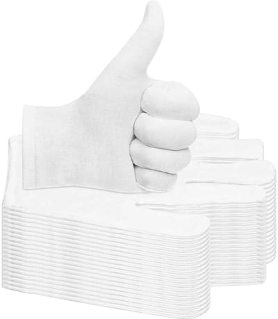 QTTVBTNA - 12 paar witte katoenen handschoenen - zachte handschoenen - vochthandschoenen - Voor Cosmetica, Sieradenmuntinspectie - inspectie & service - Maat M