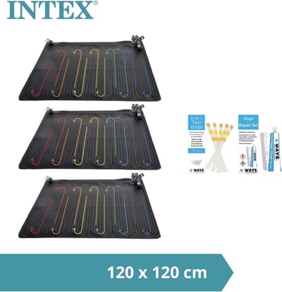 Intex - Zwembad verwarming - 3x Solarmat & WAYS Reparatieset en Teststrips