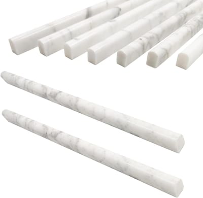 Marmeren Tegel - Potlood Voering - Keuken Backsplash - 100% Natuurlijk Marmer - 15 Stuks - Wit