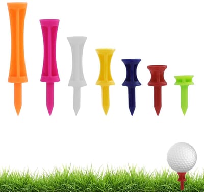 Dailygoods- Golftees 70-delige set - Kunststof - 7 Maten - Kleurrijk