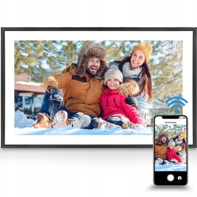 Digitale Fotolijst - 15.6 Inch Touchscreen - 1080P HD IPS & 32GB Opslag - Frameo App & Foto/Video Weergave - Voor Thuis & Cadeau